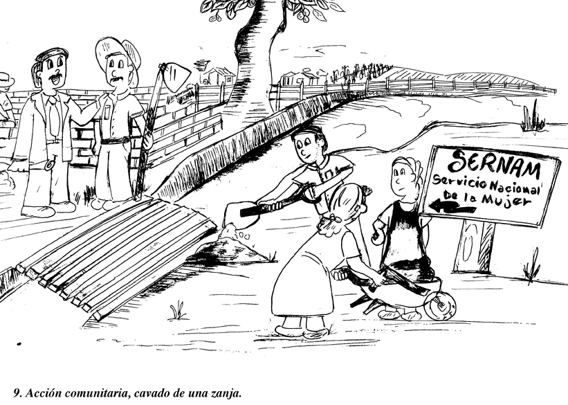 Ilustración 9, Acción comunitaria; cavado de una zanja