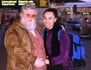 Phil and Beatrice at airport