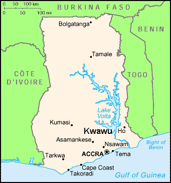 Mapa de Ghana