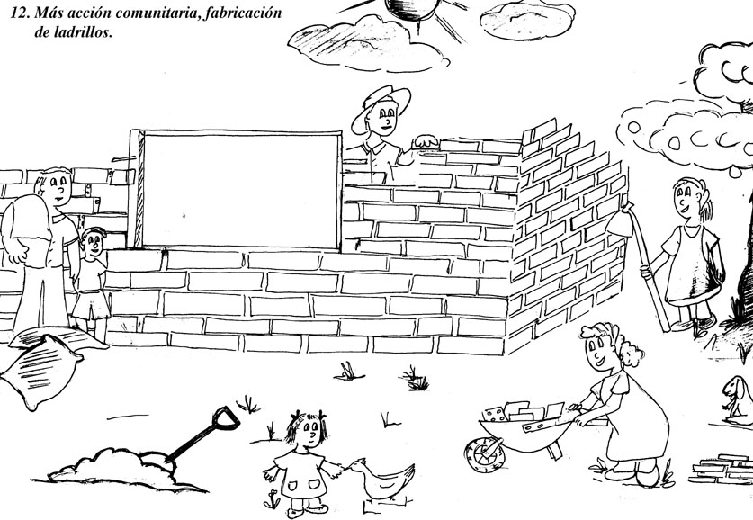 Ilustración 12, Más acción comunitaria; fabricación de ladrillos
